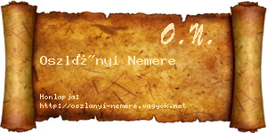 Oszlányi Nemere névjegykártya